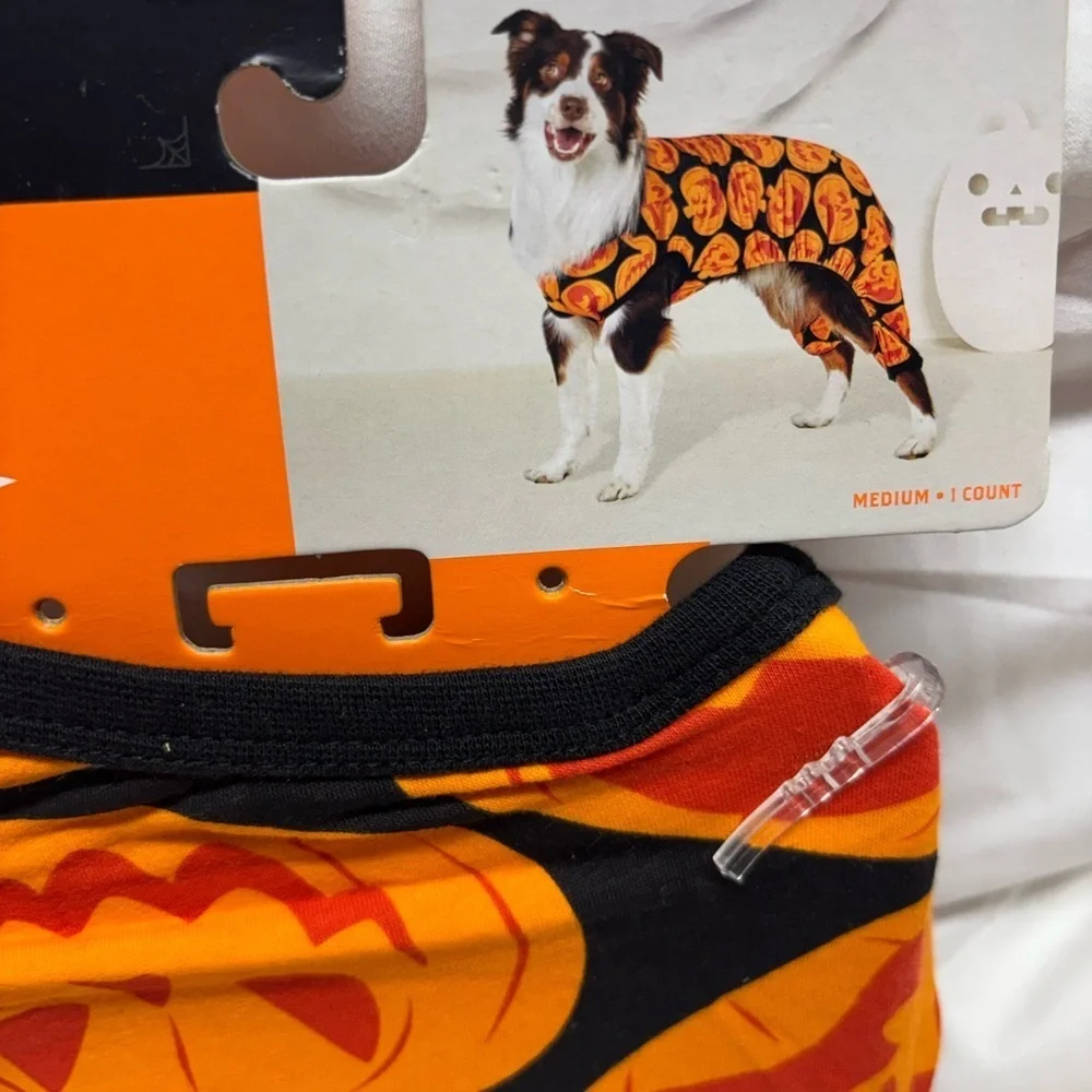 Hyde Eek! Dog Halloween Pumpkin Pet Pajamas Black and Orange- size medium 40lbs
